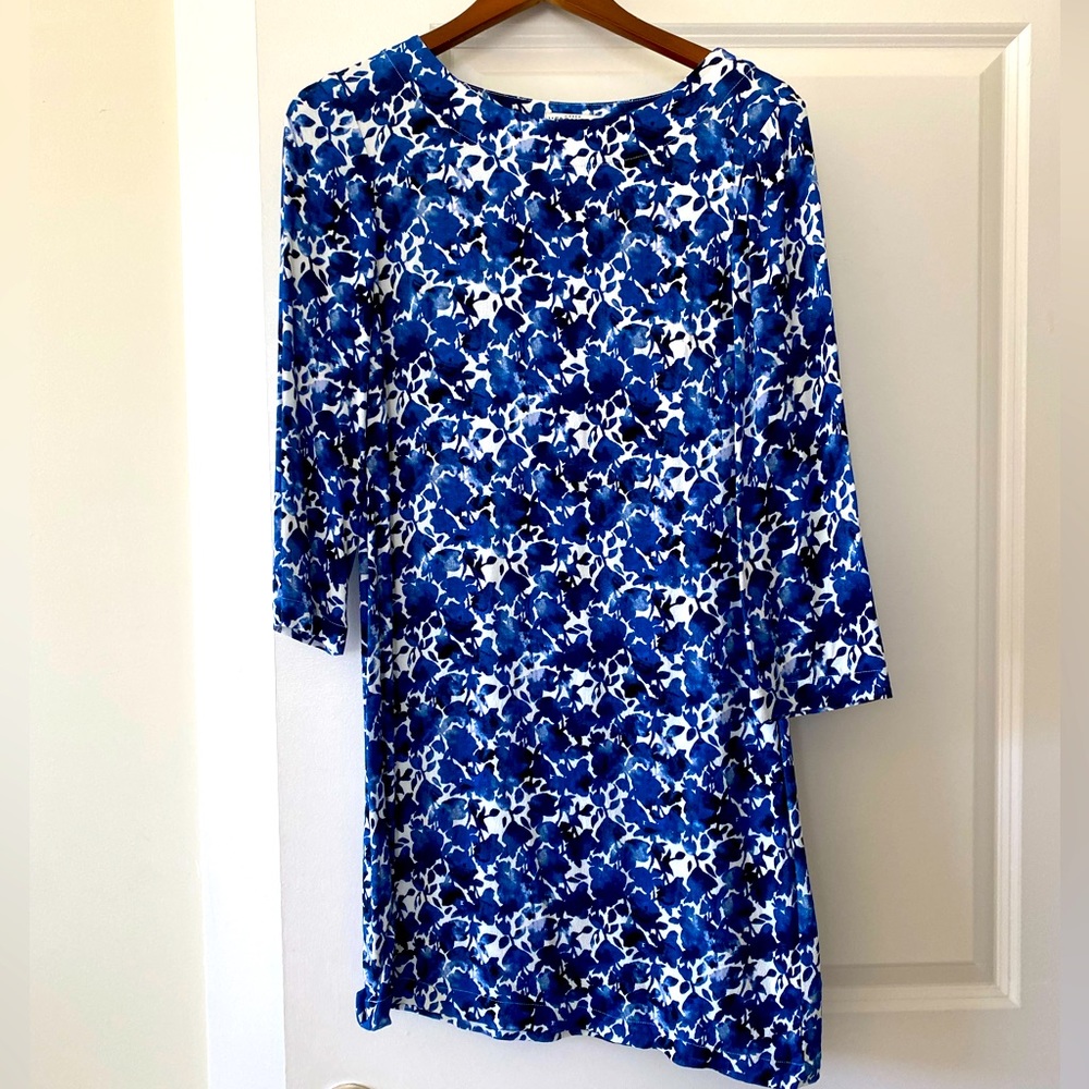 NWOT J Crew blue floral Shift Dress - size small